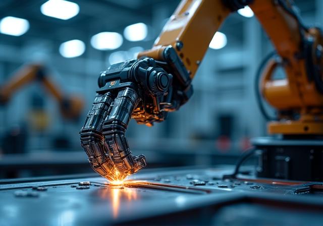 精密な動作を見せるカスタムロボットアーム