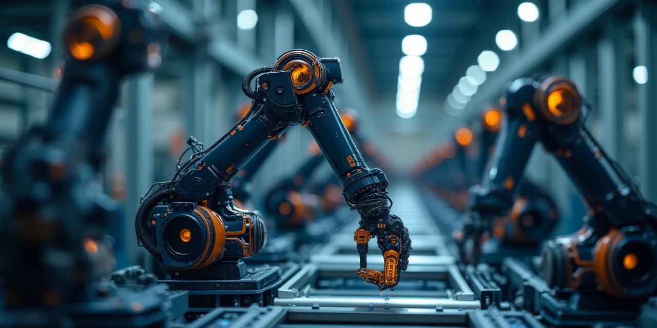 精密なロボットアームの組立て風景